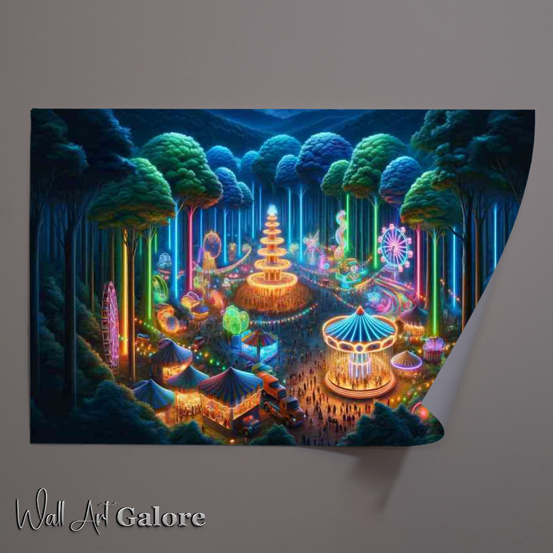 Buy Unframed Poster : (A Neon Carnival in a Fairy Tale Forest transformed)