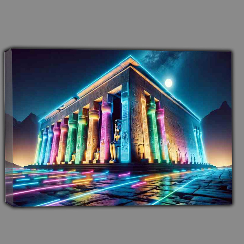 Buy Canvas : (A Neon Lights at an Ancient Egyptian Temple)