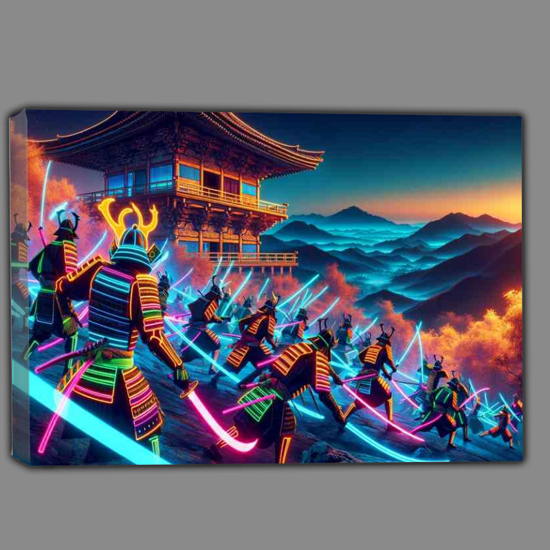 Buy Canvas : (A Neon Samurai Battle in Ancient Japan)