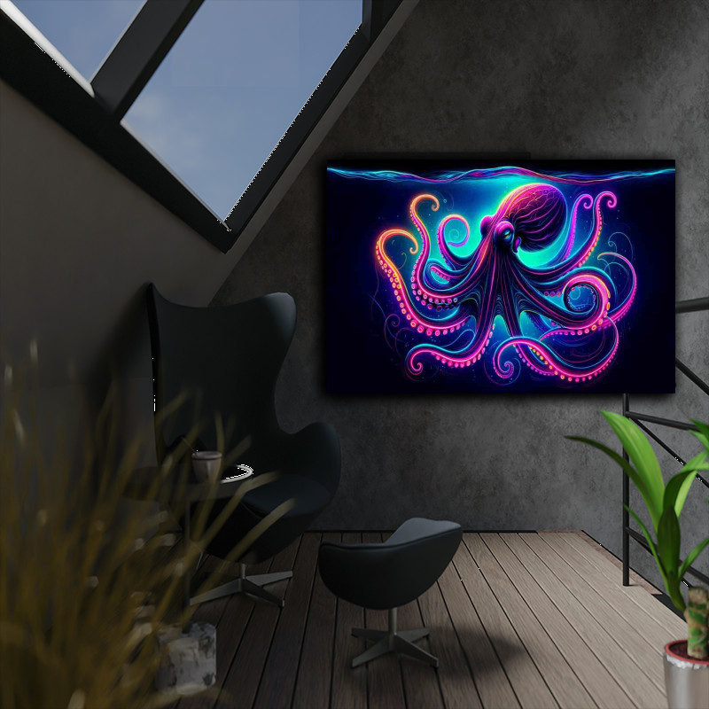 Buy : (Neon Depths Octo-Art on Di-Bond)