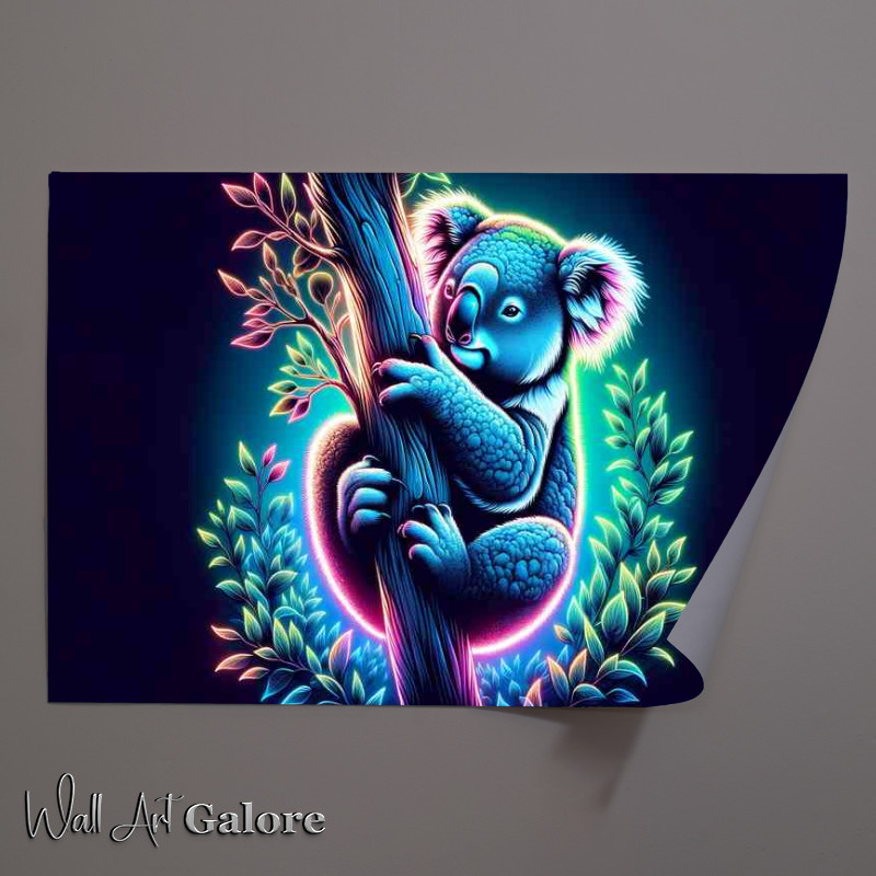Buy Unframed Poster : (A serene koala clinging to a eucalyptus tree)
