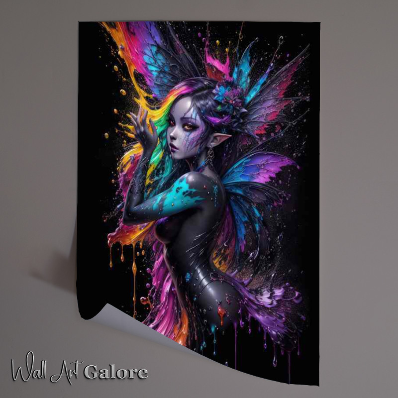 Buy Unframed Poster : (Fairy with fabulous colours splash art)