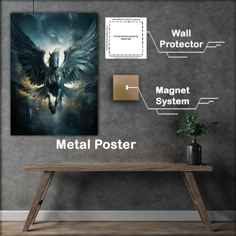 Buy Metal Poster : (Flight with Pegasus Fantasys Favorite Steed)