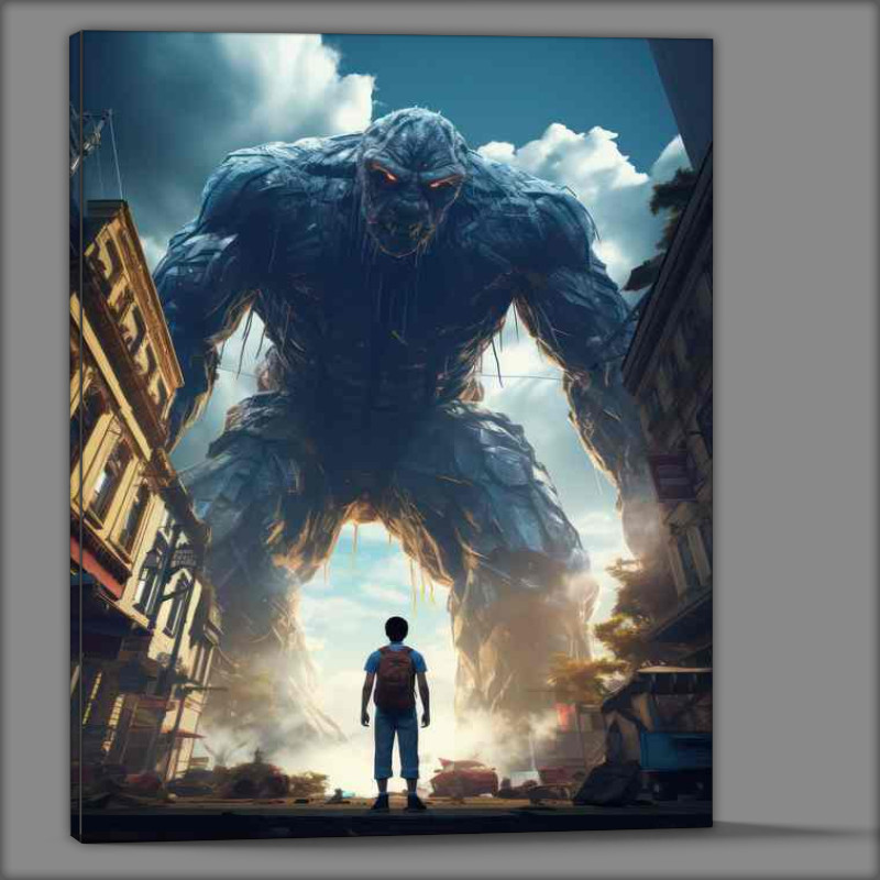 Buy Canvas : (Giant monster looking for food)