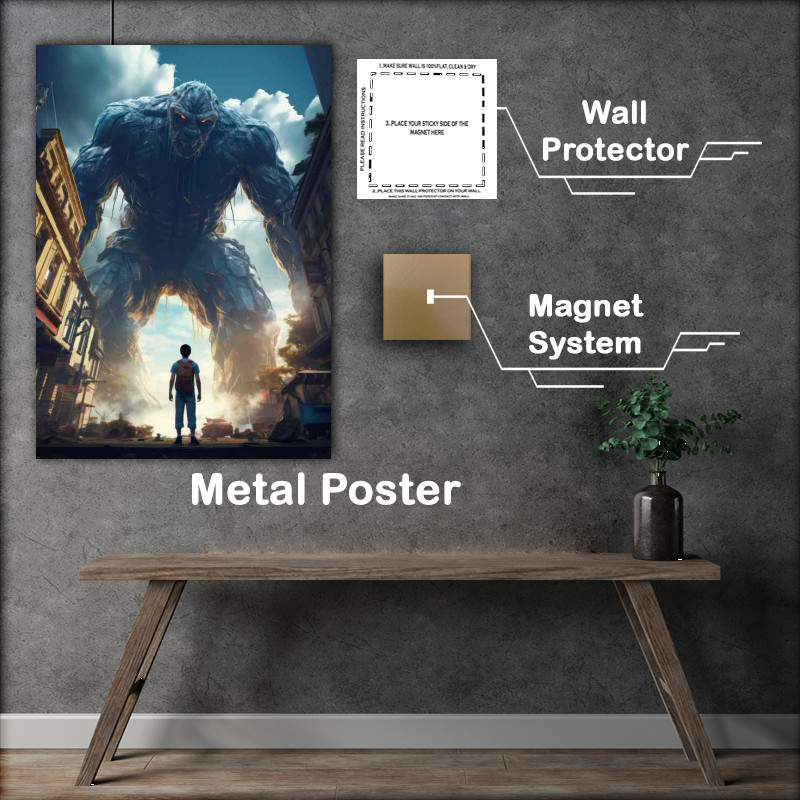 Buy Metal Poster : (Giant monster looking for food)