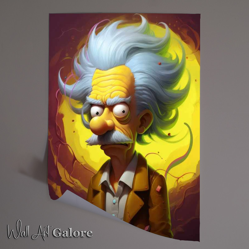 Buy Unframed Poster : (Albert Einstein Simpsons cartoon style)