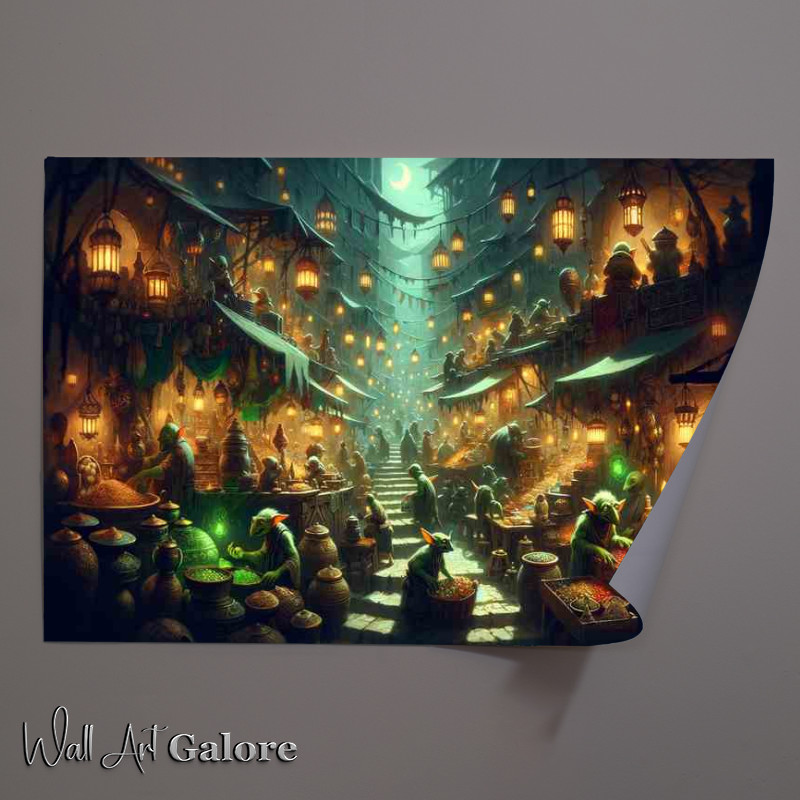 Buy Unframed Poster : (Goblin Market bustling night)