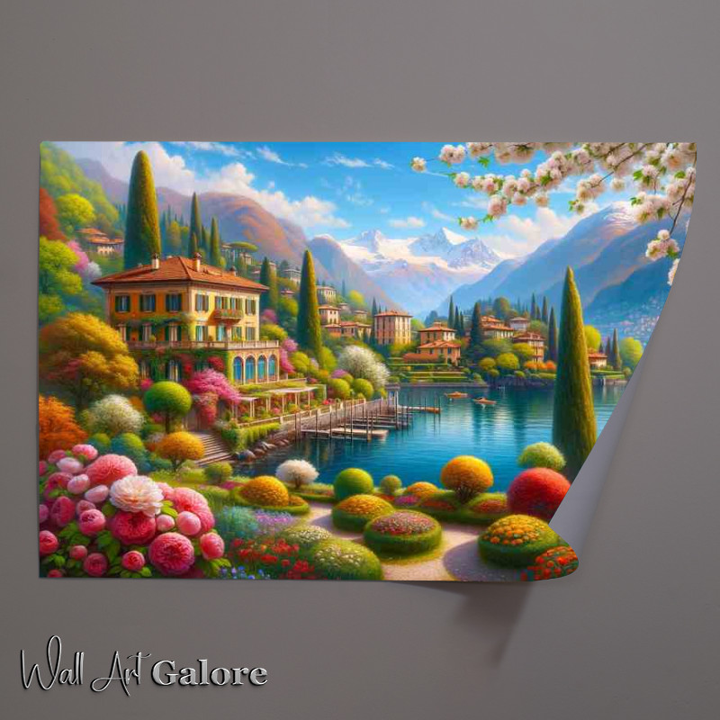 Buy Unframed Poster : (Blossoming Serenity Spring Beauty at Lake Como Italy)
