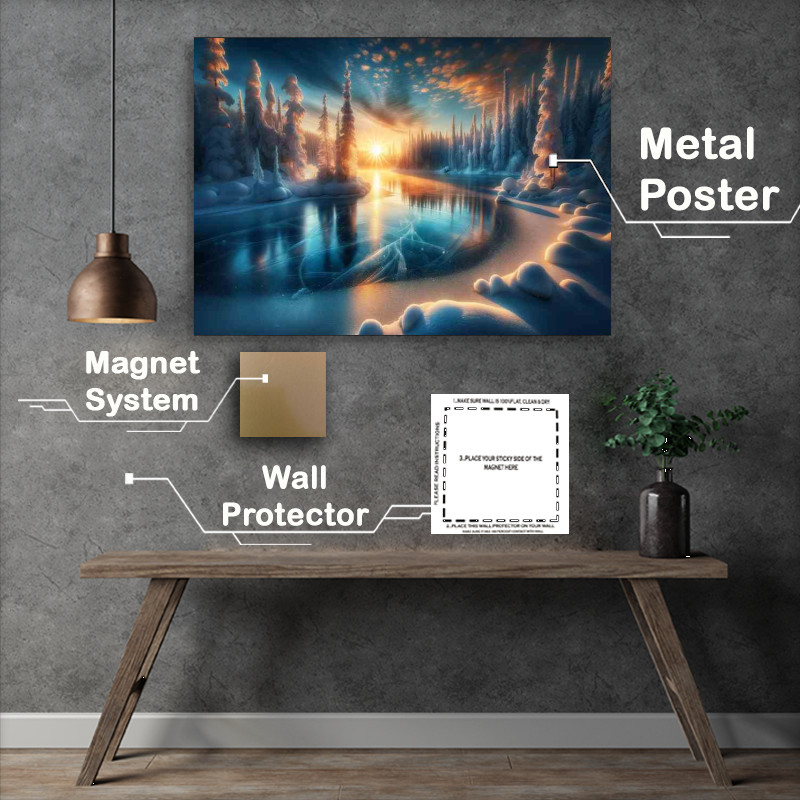 Buy Metal Poster : (Frosty Elegance A Winters Silent Dawn)