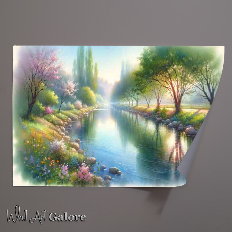 Buy Unframed Poster : (Morning Melody A Riverside in Spring)