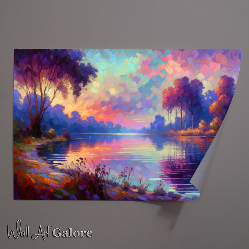 Buy Unframed Poster : (Quiet Reflection A Serene Lake at Dawn)
