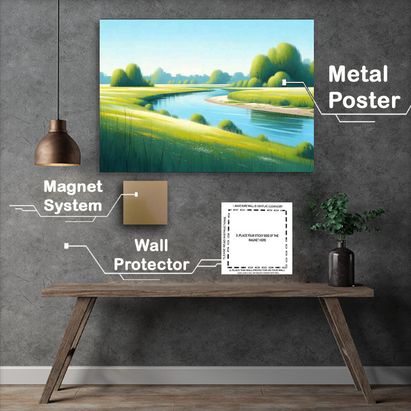 Buy Metal Poster : (Springs Whisper A Riverside Meadow Style)