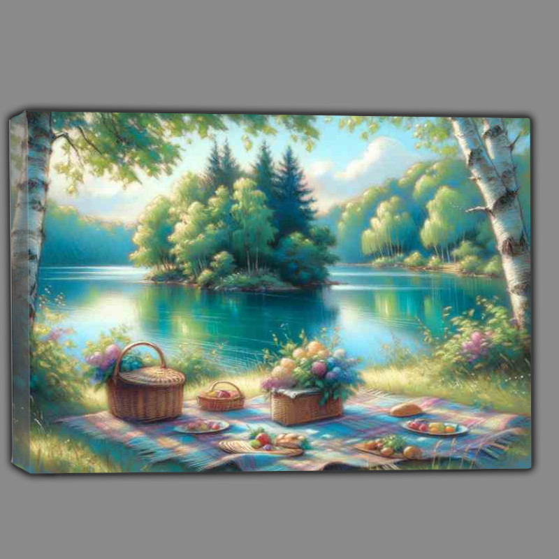 Buy Canvas : (Summers Harmony A Lakeside Picnic)