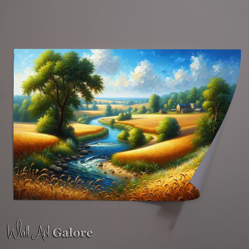 Buy Unframed Poster : (Summers Bliss Rural in Oil Painting Style)