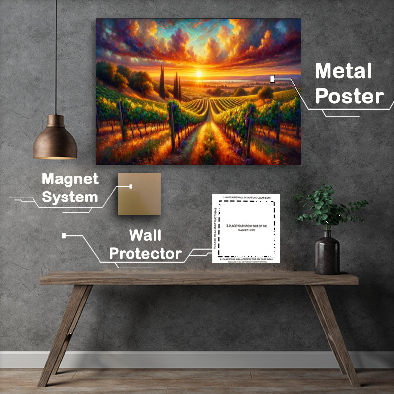 Buy Metal Poster : (Summers Splendor A Vineyard)