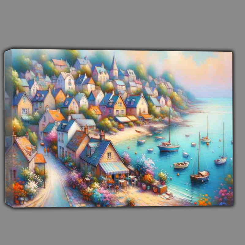 Buy Canvas : (Summers Joy A Coastal Village Pastei)