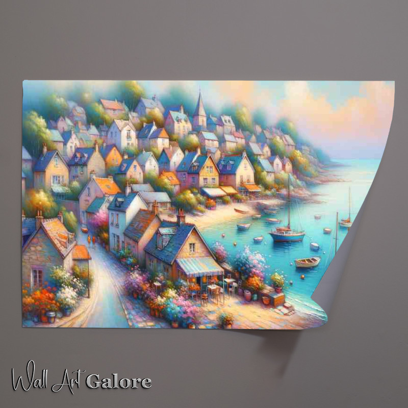 Buy Unframed Poster : (Summers Joy A Coastal Village Pastei)