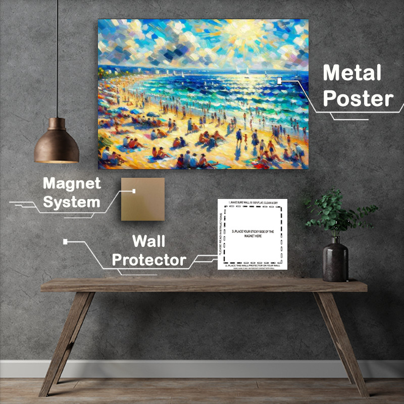 Buy Metal Poster : (Summers Radiance A Beach Scene in)