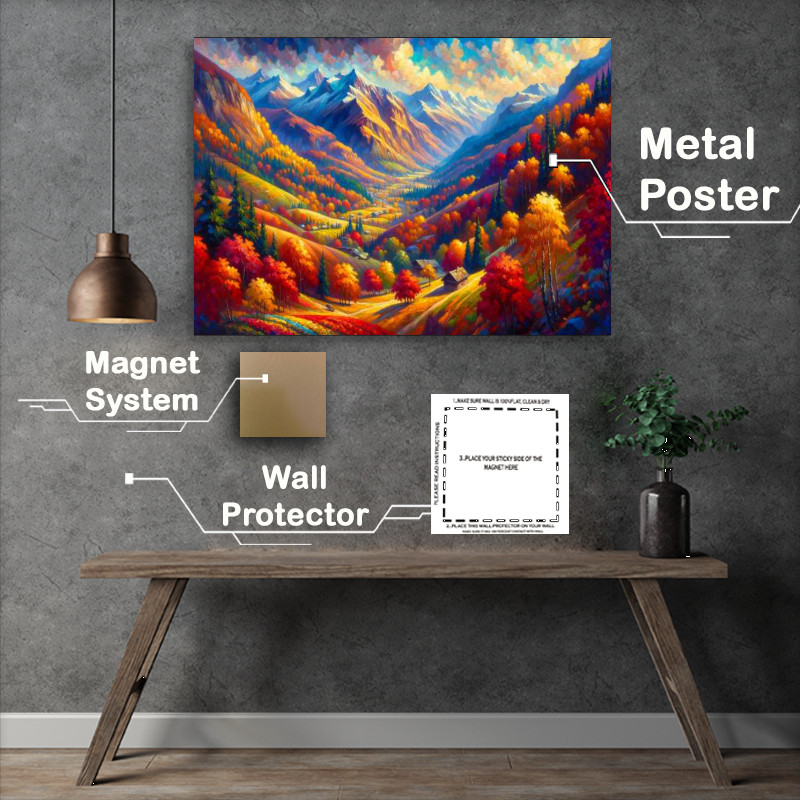 Buy Metal Poster : (Autumns Palette A Mountain View)