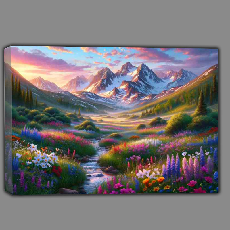 Buy Canvas : (Floral Symphony Spring Dawn in the Colorado Mountains)