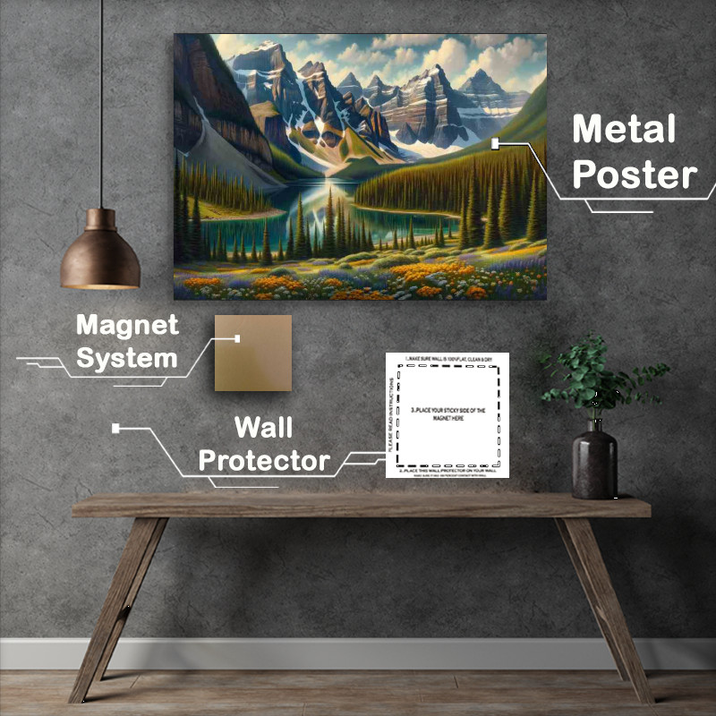 Buy Metal Poster : (Renewed Splendor Springtime in the Canadian Rockies)