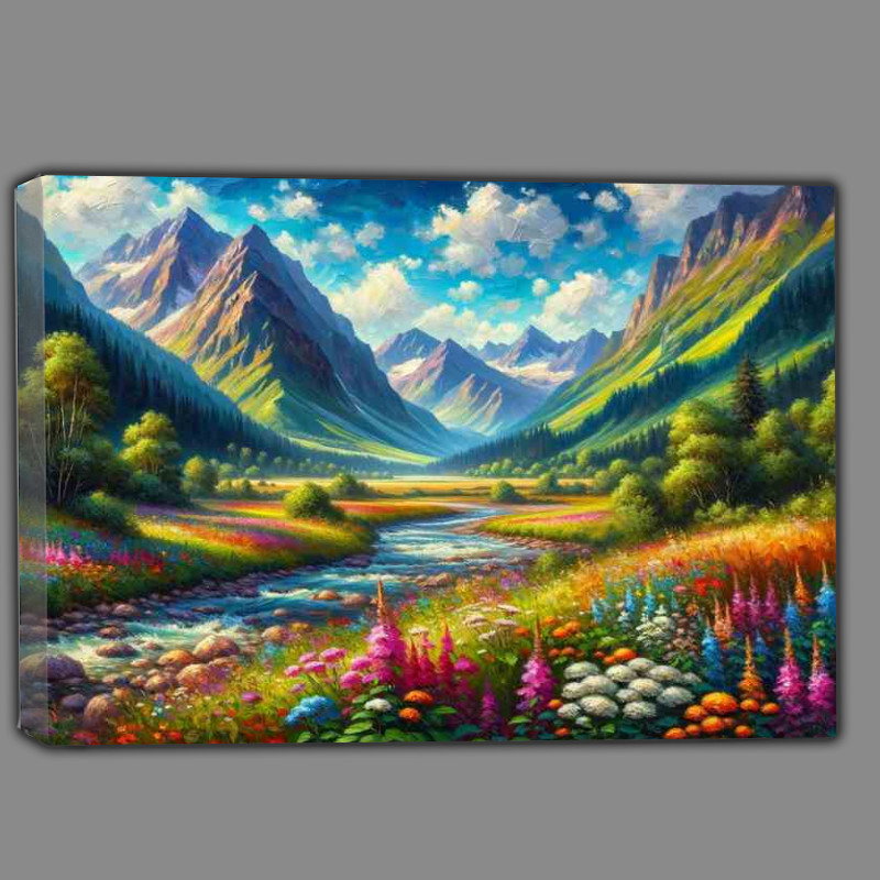 Buy Canvas : (Summers Dream A Mountain Valley)