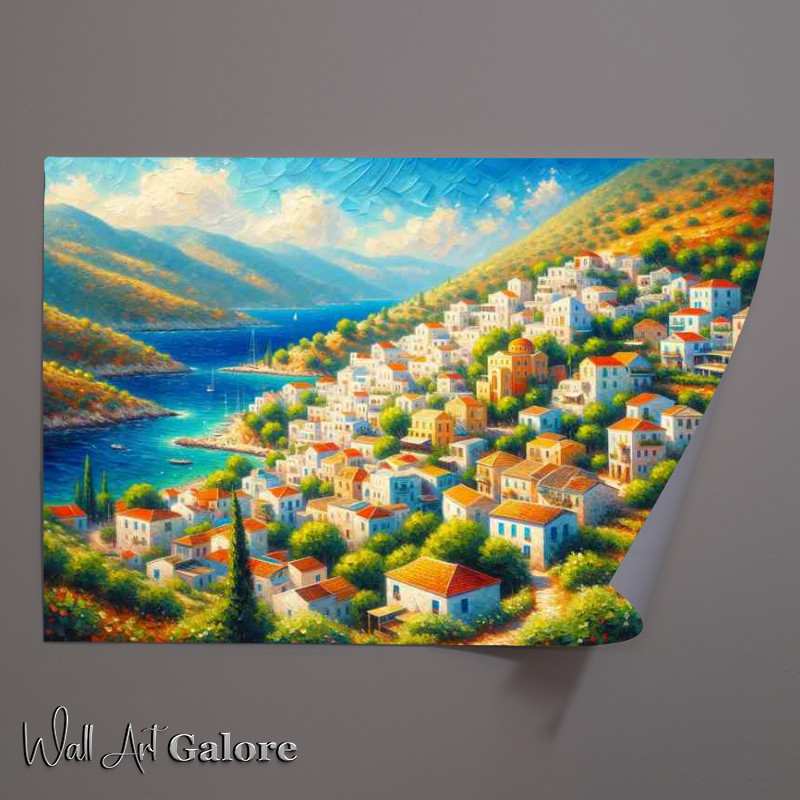 Buy Unframed Poster : (Sunlit Bliss A Mediterranean Village)