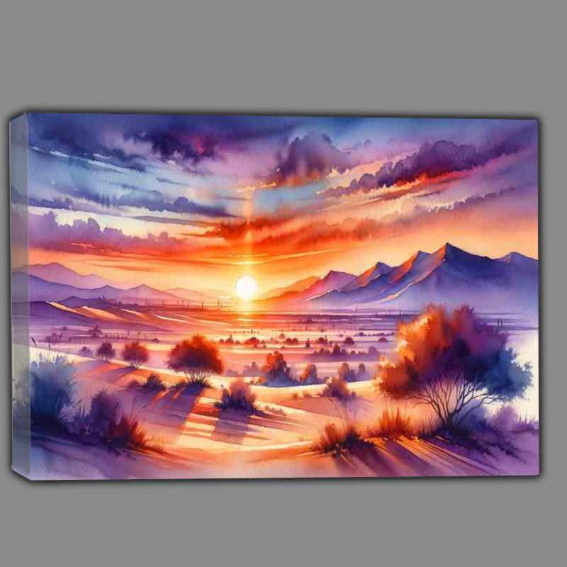 Buy Canvas : (Sunset Serenade A Desert Scene)