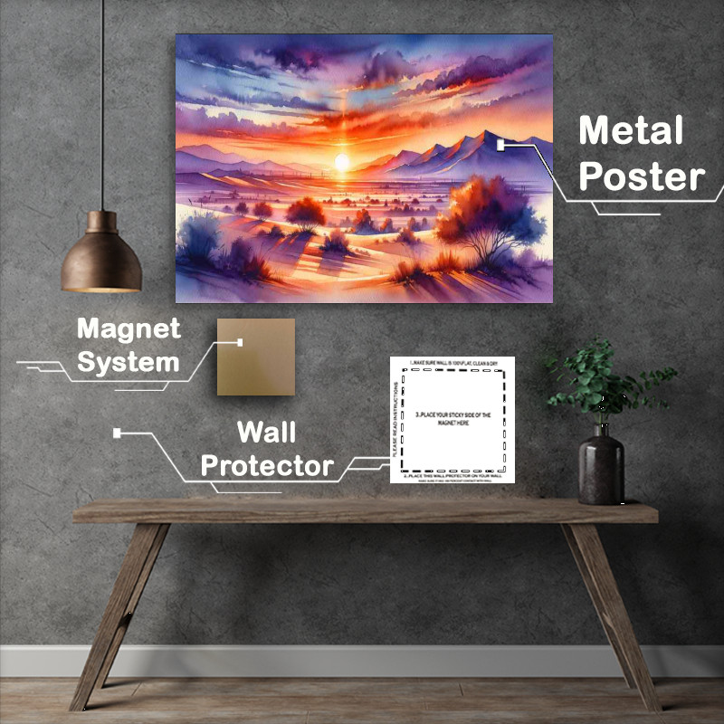 Buy Metal Poster : (Sunset Serenade A Desert Scene)