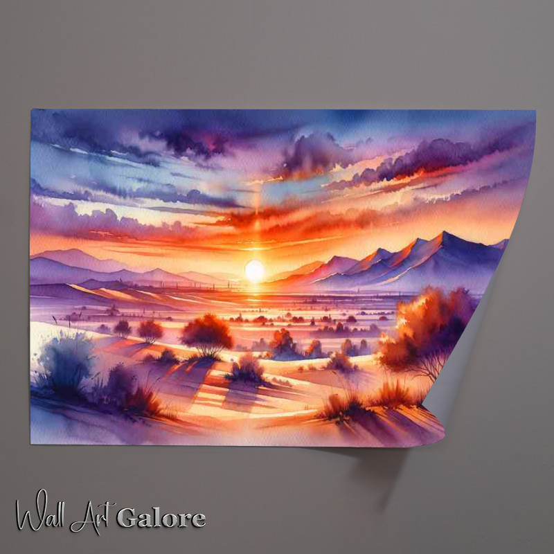 Buy Unframed Poster : (Sunset Serenade A Desert Scene)