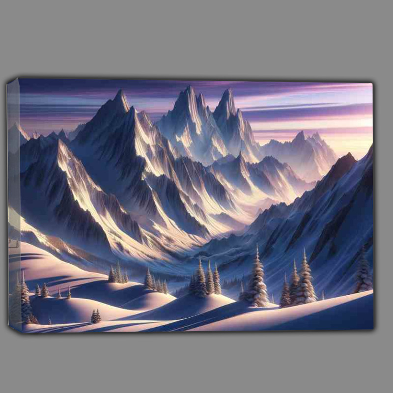 Buy Canvas : (Whispers of Winter The Snow Capped Mountain)