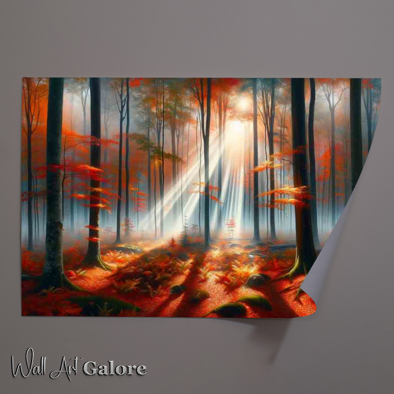 Buy Unframed Poster : (A misty morning in a New England forest USA)