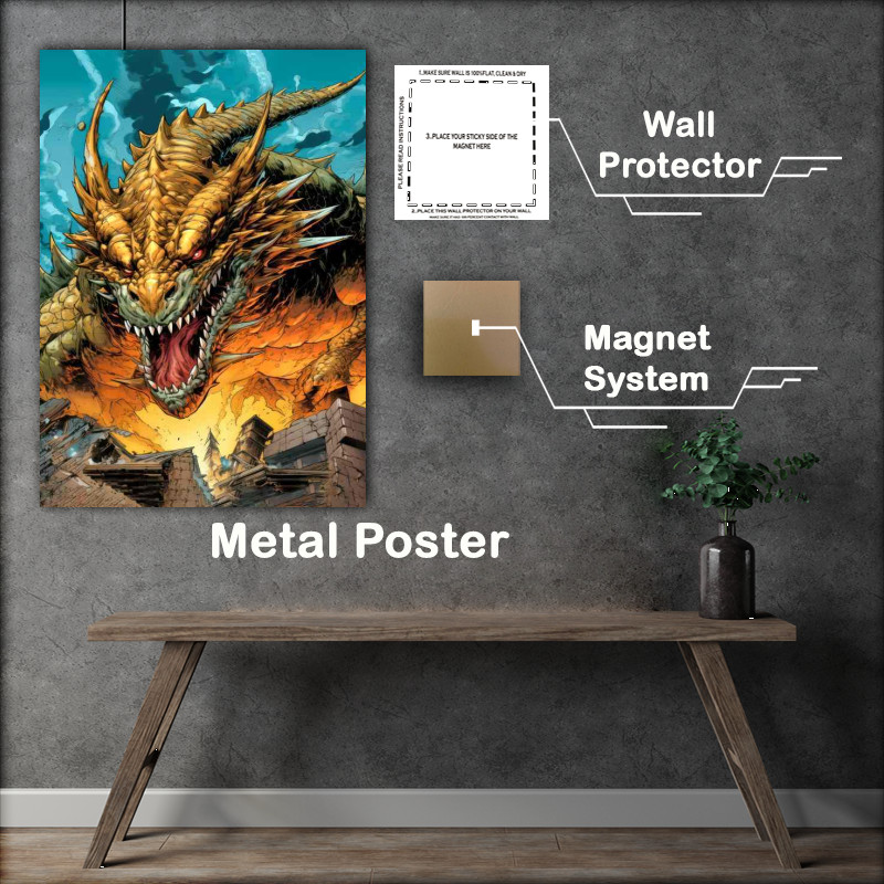 Buy Metal Poster : (Inferno of the Mystical Wyvern)