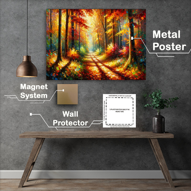 Buy Metal Poster : (Autumns Majesty A Forest Path)