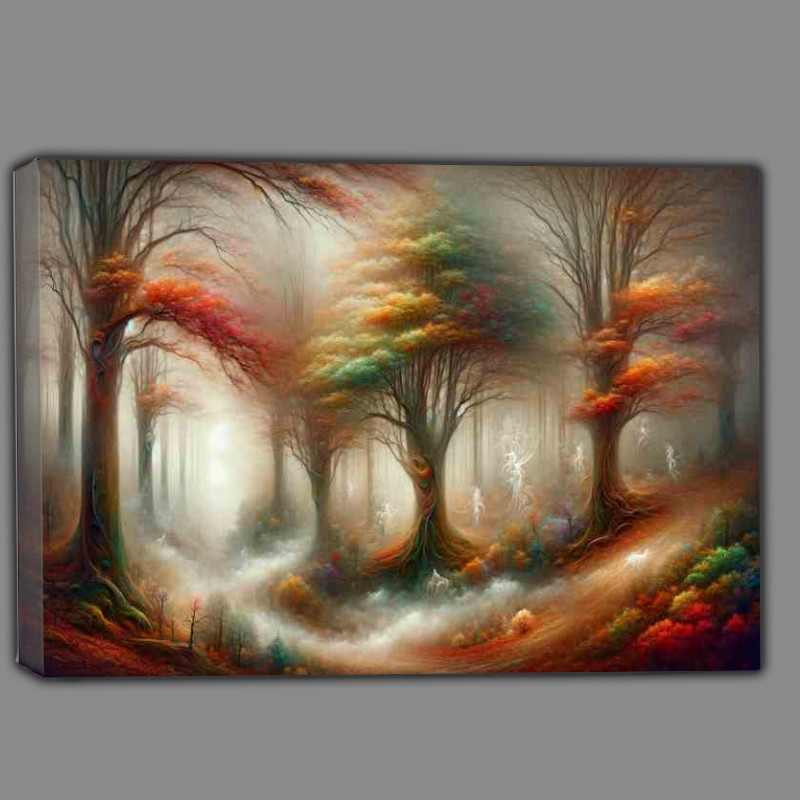 Buy Canvas : (Autumns Mystery A Foggy Morning in Surrealist Style)