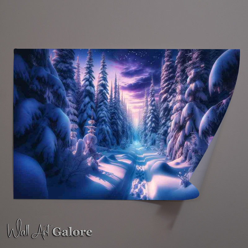 Buy Unframed Poster : (Enchanted Twilight A Snowy Forest Path in Canada)