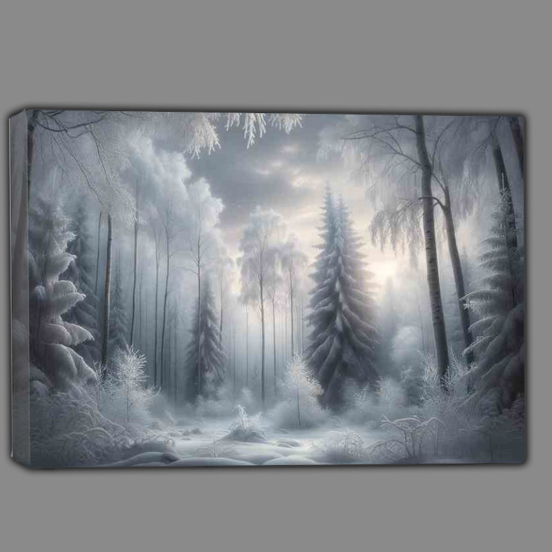 Buy Canvas : (Frozen Elegance The Magic of a Winter Forest)