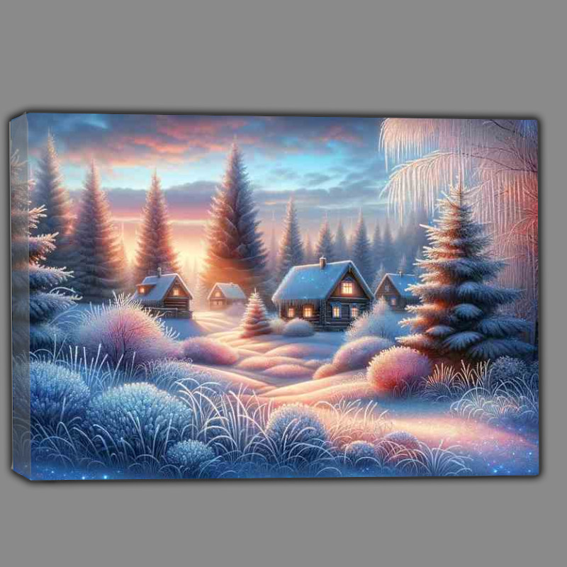 Buy Canvas : (Glistening Frost A Winter Wonderland at Dawn)