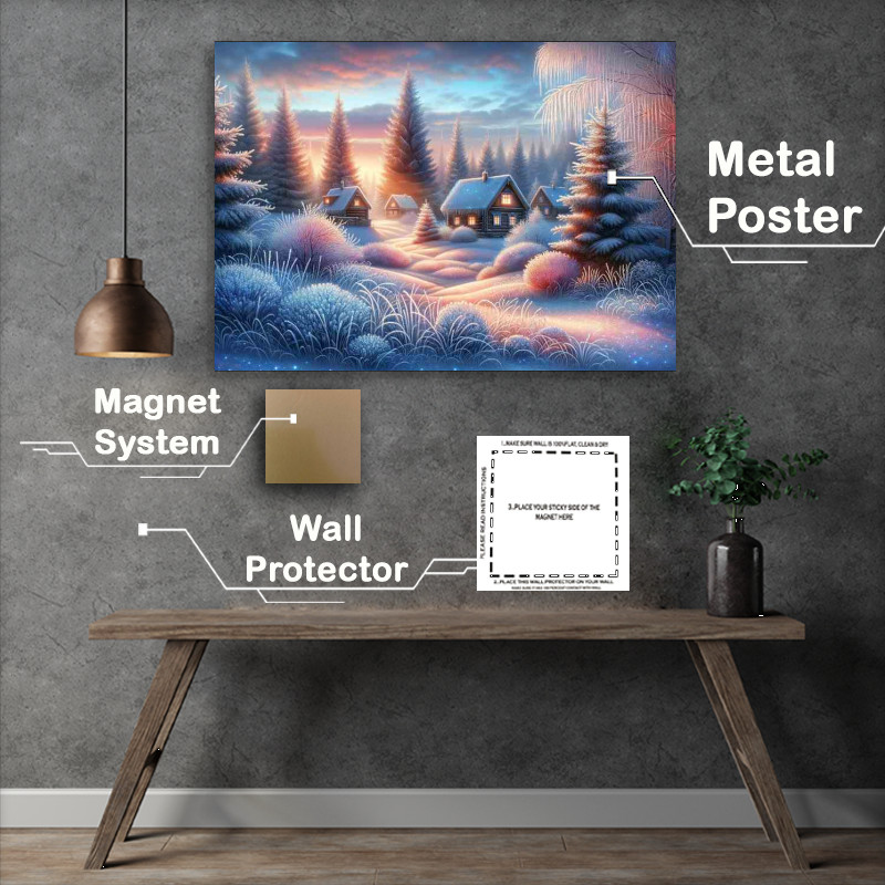 Buy Metal Poster : (Glistening Frost A Winter Wonderland at Dawn)