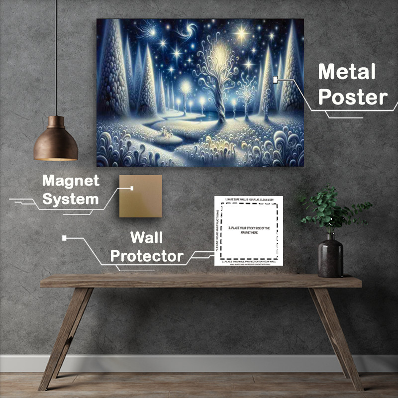 Buy Metal Poster : (Silent Nights Beauty A Snowy Meadow)