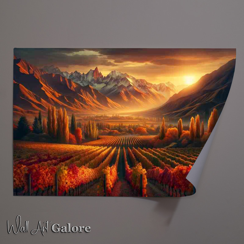 Buy Unframed Poster : (Autumn evening in the vineyards of Mendoza Argentina)