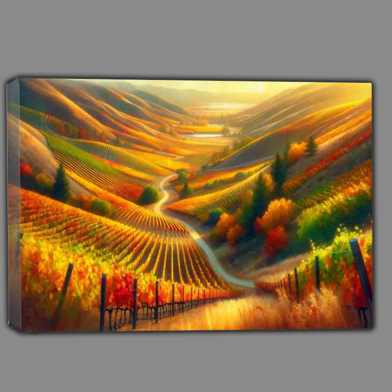 Buy Canvas : (Autumn scene in the vineyards of Napa Valley USA)
