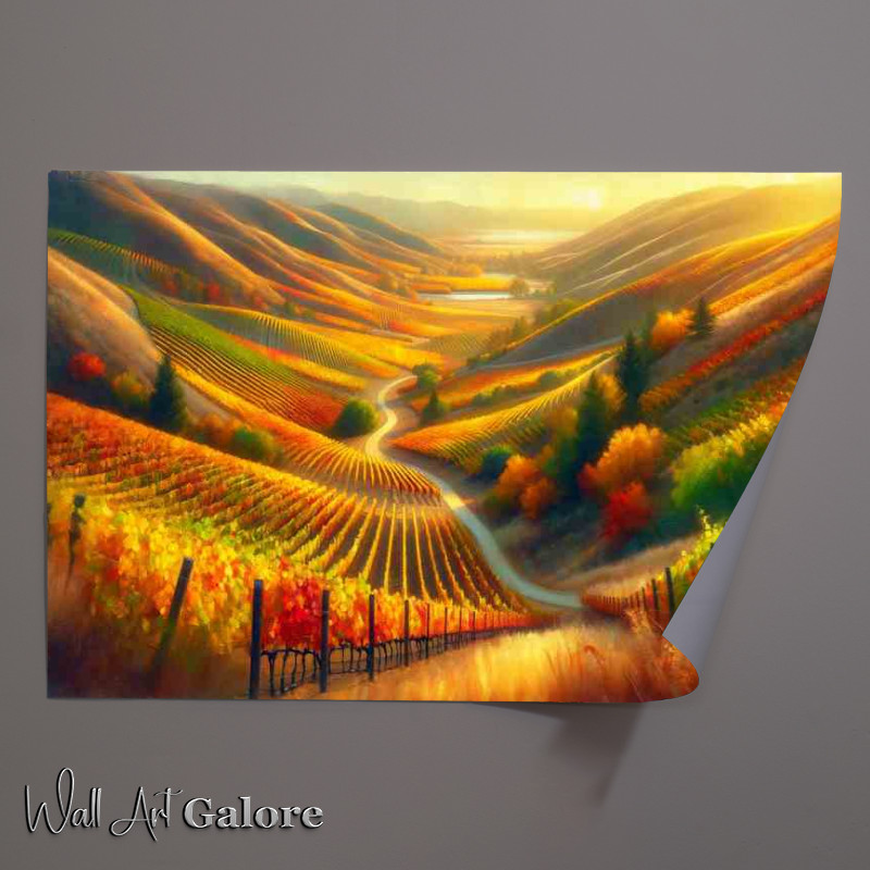 Buy Unframed Poster : (Autumn scene in the vineyards of Napa Valley USA)