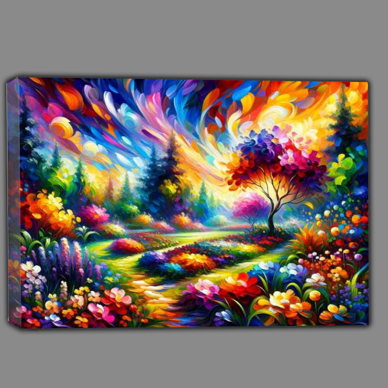 Buy Canvas : (Renewal in Bloom A Spring Garden in Expressionist Style)