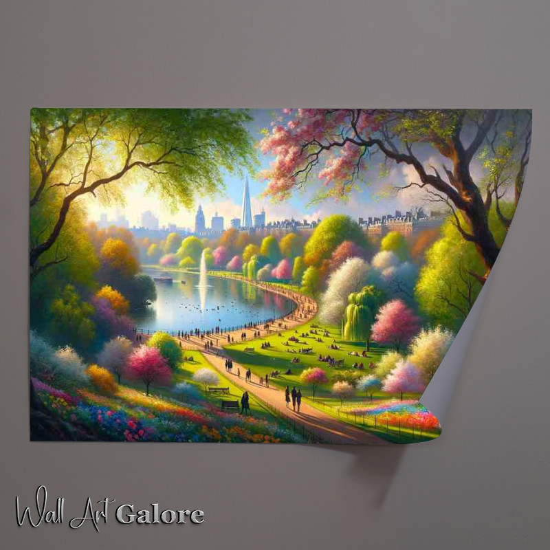 Buy Unframed Poster : (Springs Embrace Morning Light at Hyde Park London)