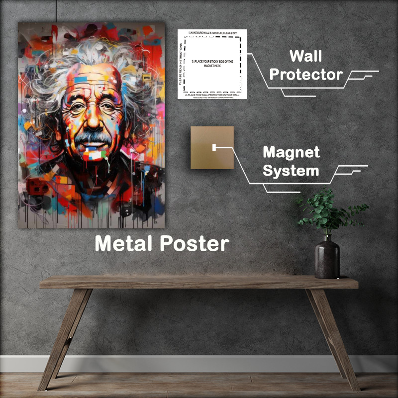 Buy Metal Poster : (Albert Einstein graffiti style)