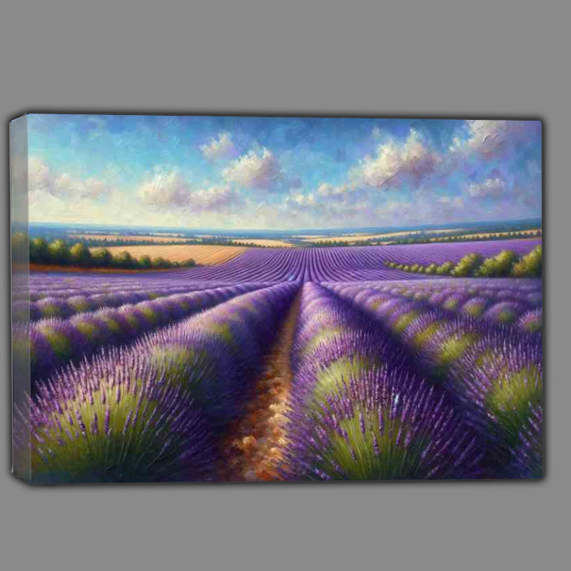 Buy Canvas : (Summers Harmony A Lavender Field in Oil Painting Style)