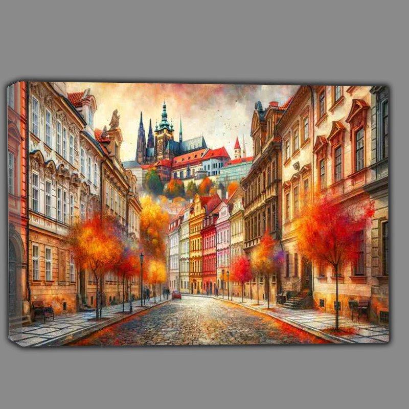 Buy Canvas : (Autumn day in the historic district of Prague Czech Republic)