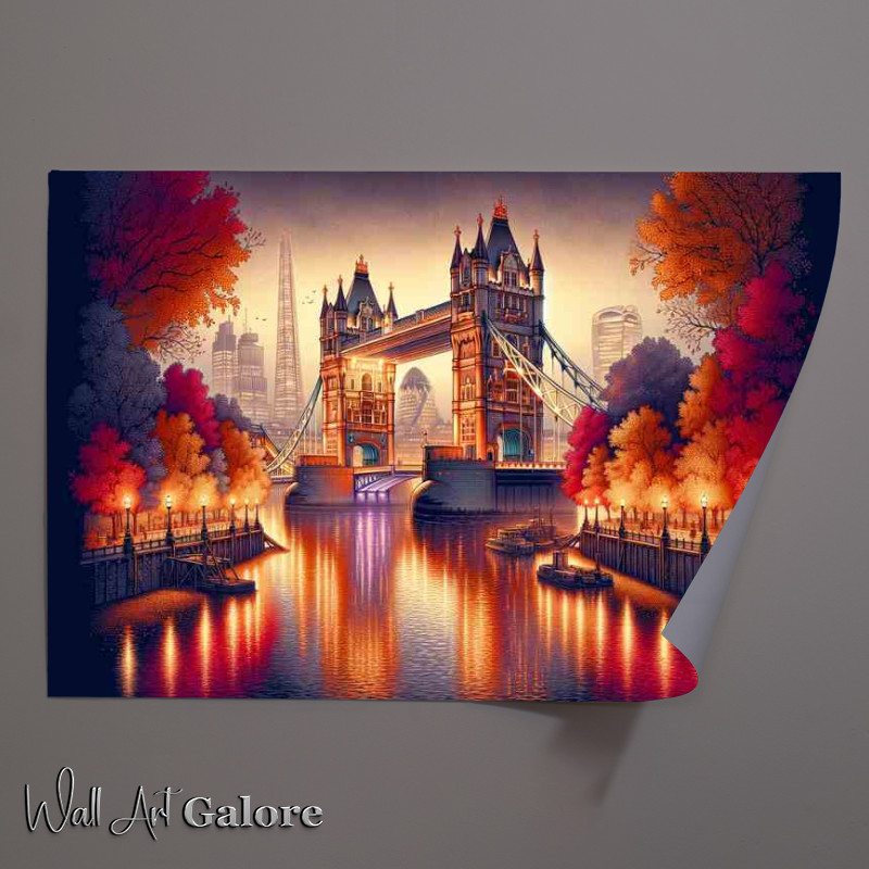Buy Unframed Poster : (Autumn Evening in London UK at Tower Bridge)