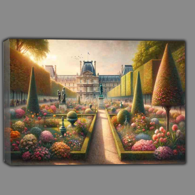 Buy Canvas : (Parisian Spring Charm Morning Light at Jardin des Tuileries)